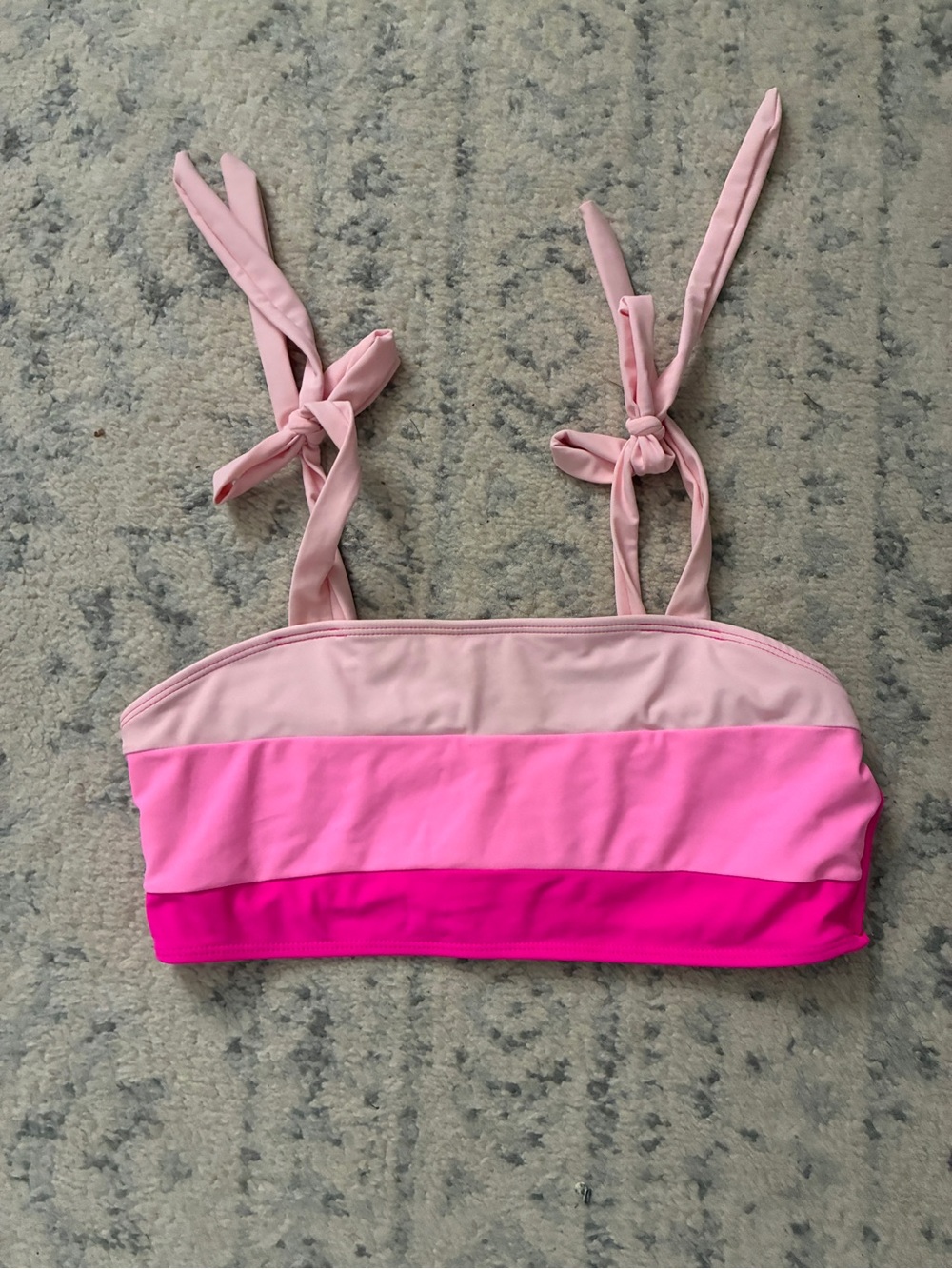Pink Ombre Tie-Strap Bikini Top